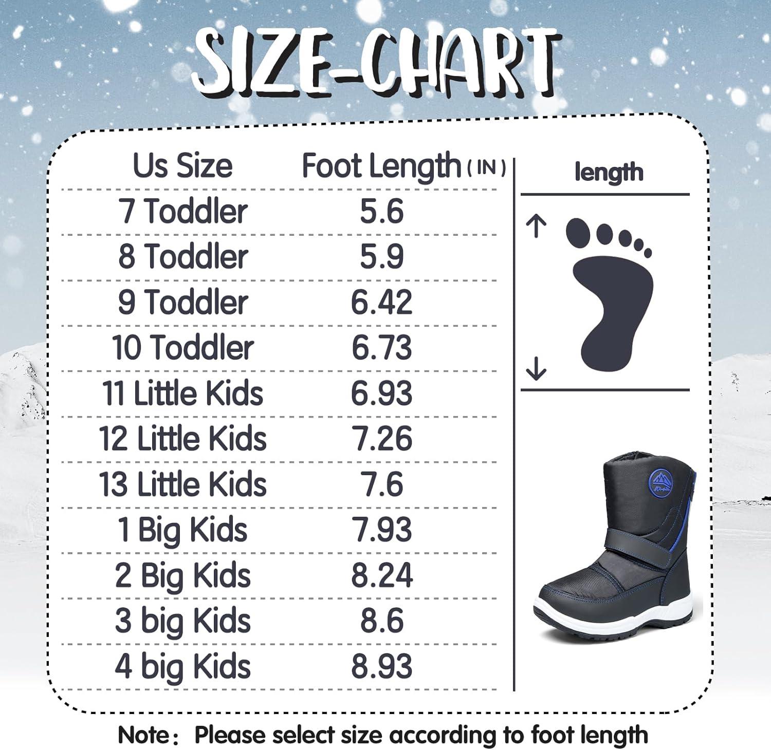 imageK KomForme Boys Girls Snow Boots Waterproof Winter Outdoor BootsToddlerLittle KidBig KidBlackn