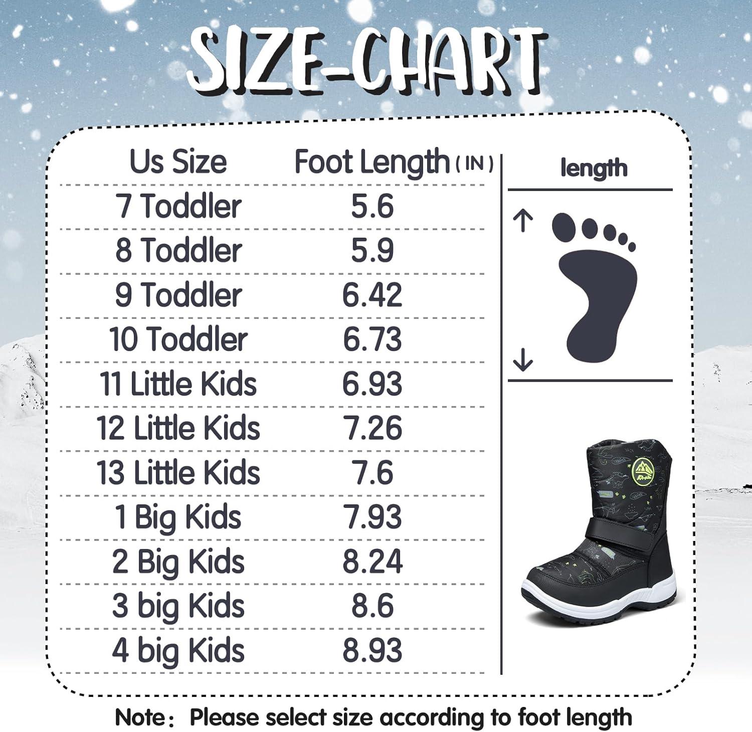 imageK KomForme Boys Girls Snow Boots Waterproof Winter Outdoor BootsToddlerLittle KidBig KidDinosaur