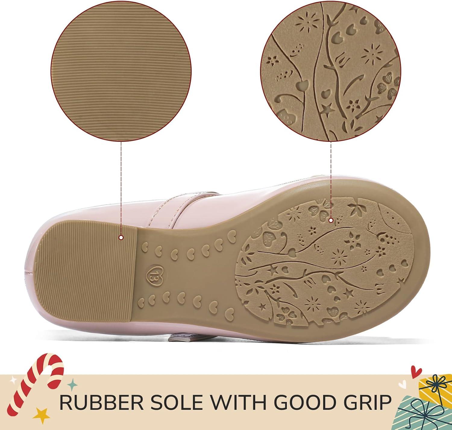 imageK KomForme Girls Ballet Flats NonSlip Soft Mary Jane Walking Party Dress Shoes for ToddlerLittle KidBig KidNude Cat