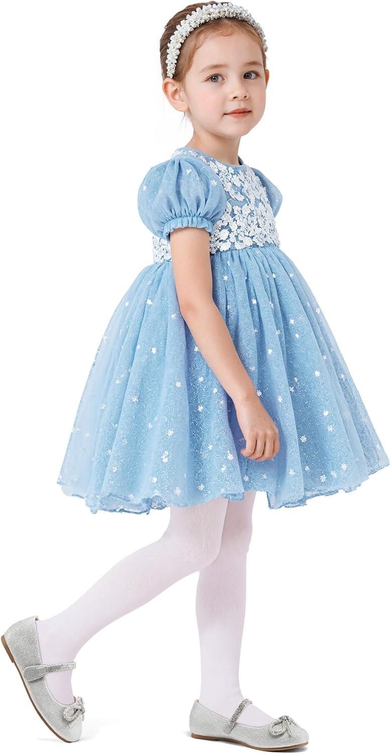 imageK KomForme Girls Bow Mary Jane Dress Shoes Ballet Princess Flats with Rhinestone Strap for Party Wedding School ToddlerLittle KidBig KidSilver