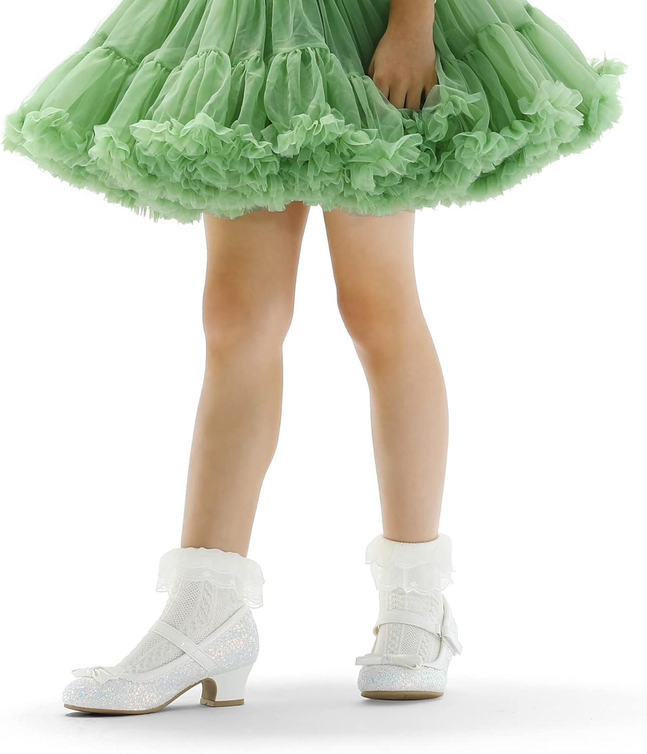 imageK KomForme Girls Dress Shoes Mary Jane Glitter 15 in Low Heel Wedding Party Princess Shoes for ToddlerLittleBig KidsWhite