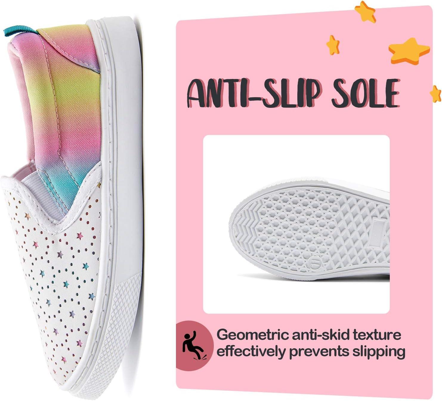 imageK KomForme Kids Shoes Toddlers Canvas Sneakers Slip on Walking Tennis Shoes for Boys GirlsToddlerLittle KidsBig KidsA1white Star