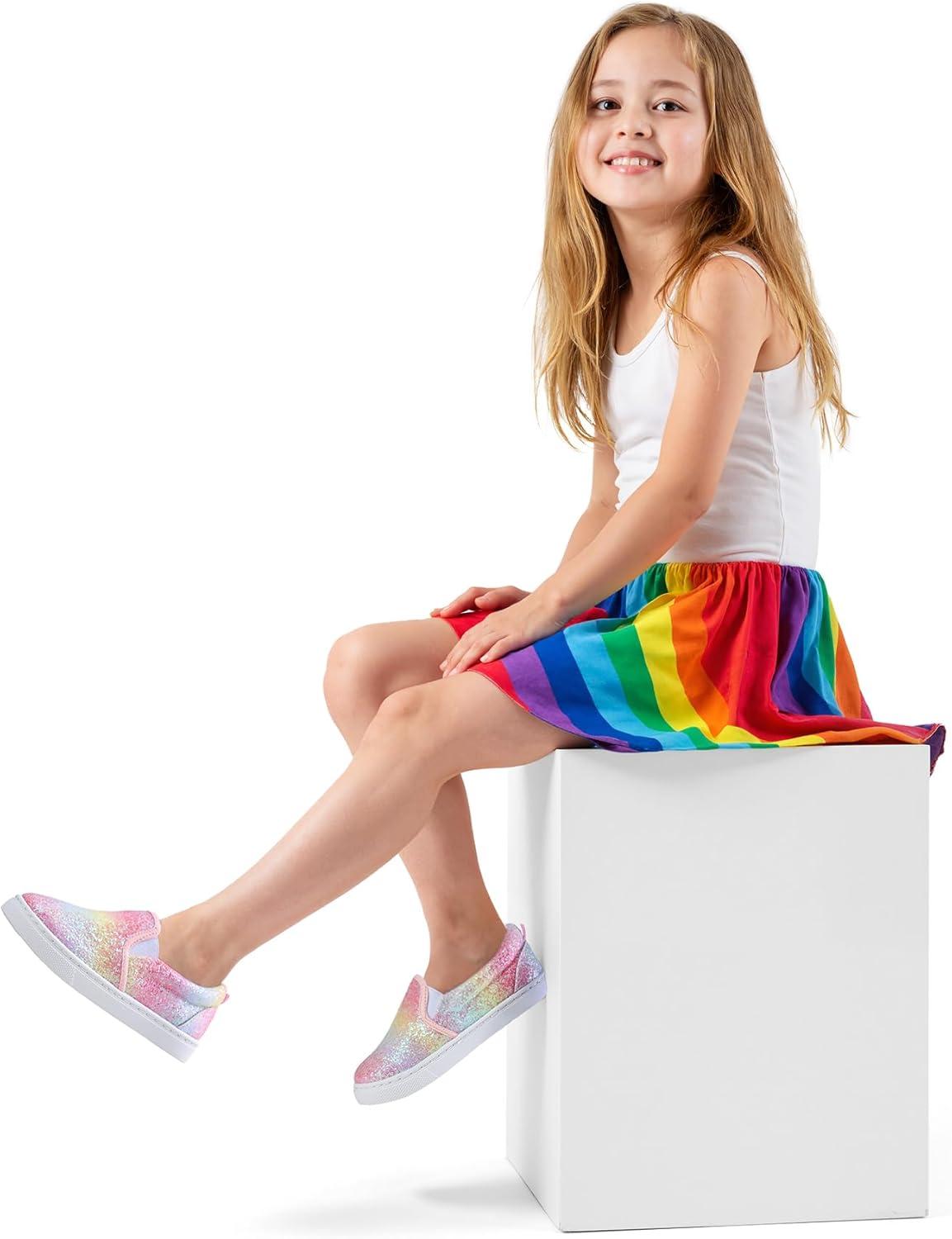 imageK KomForme Kids Shoes Toddlers Canvas Sneakers Slip on Walking Tennis Shoes for Boys GirlsToddlerLittle KidsBig KidsAcolorful