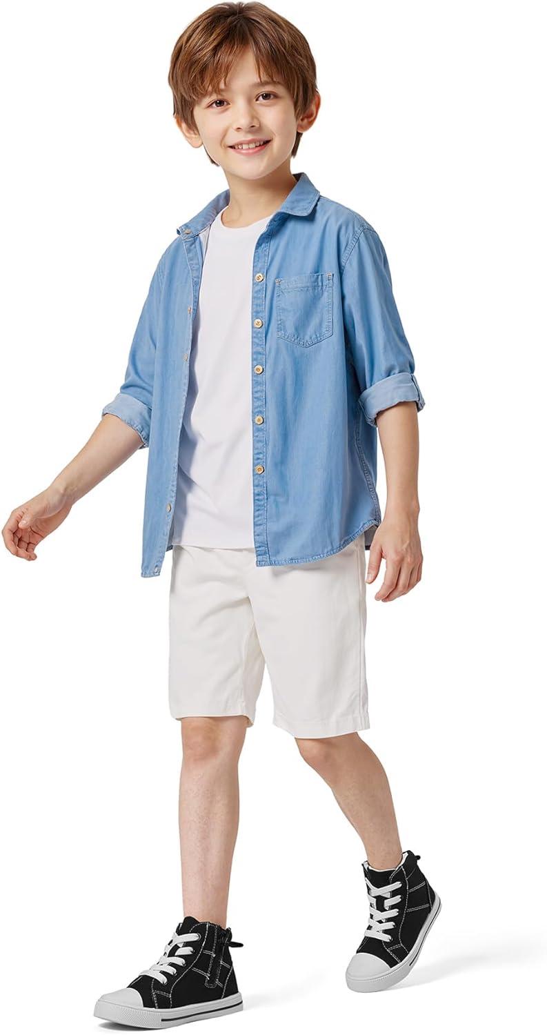 imageK KomForme Kids Sneakers for Boys and Girls Toddler Canvas High Top Walking Causal Shoes with ZipperBlack