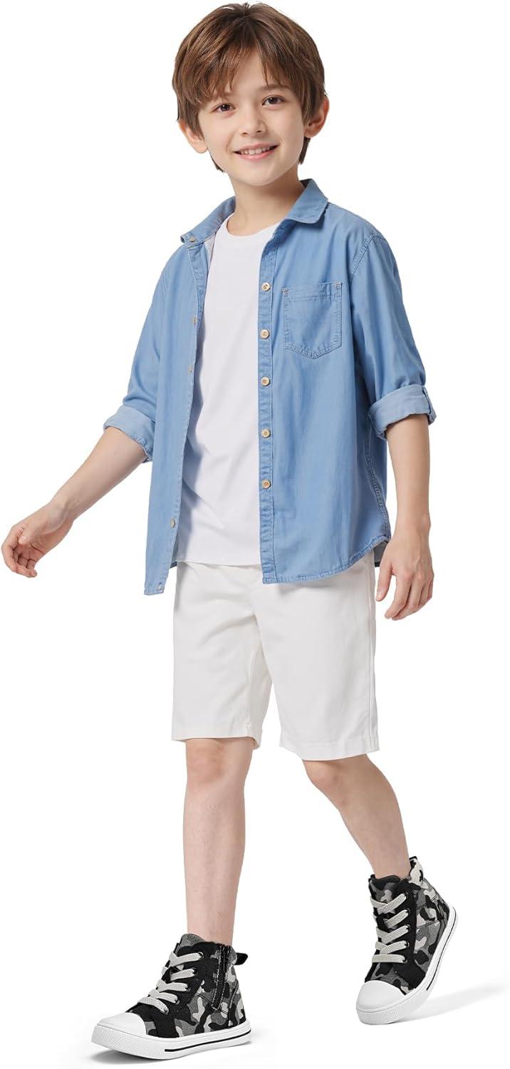 imageK KomForme Kids Sneakers for Boys and Girls Toddler Canvas High Top Walking Causal Shoes with ZipperCamouflage Black