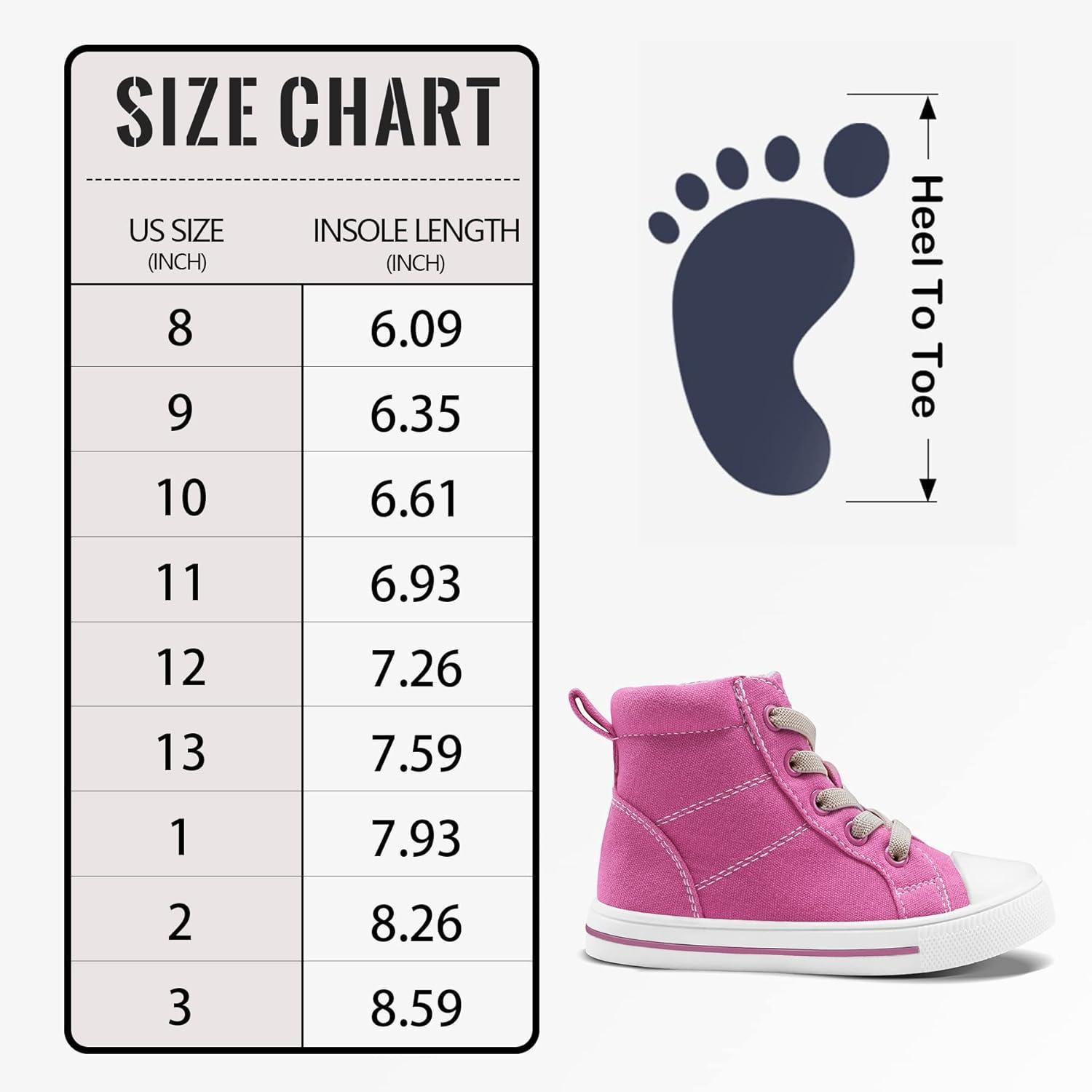 imageK KomForme Kids Sneakers for Boys and Girls Toddler Canvas High Top Walking Causal Shoes with ZipperPink