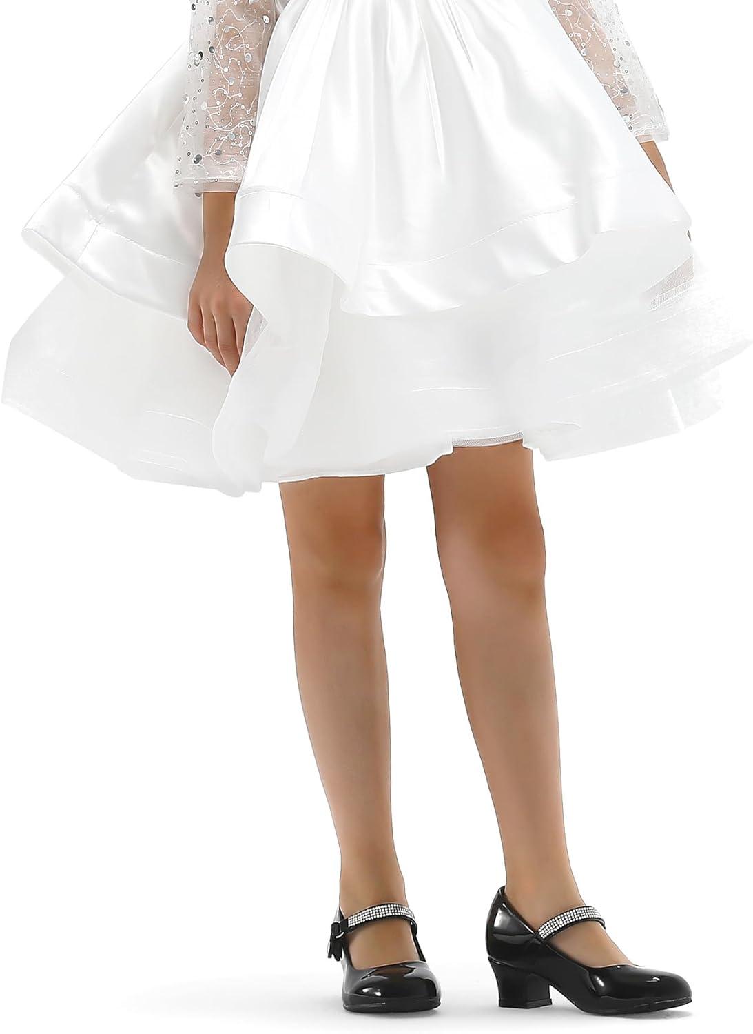 imageK KomForme Mary Jane Shoes with Low Heel Rhinestones Princess Flats Dress Pump Shoes for Little KidBig KidBlack