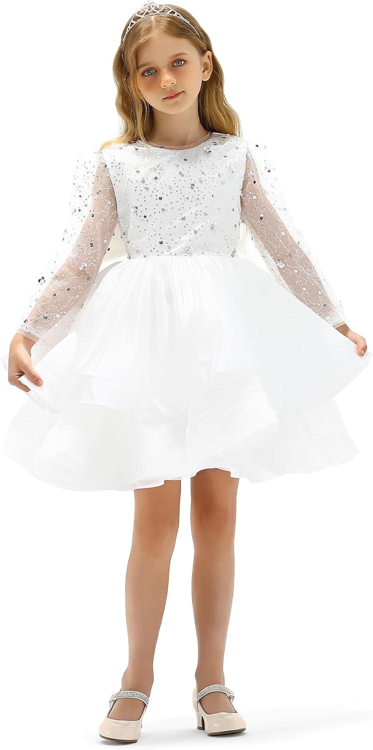 imageK KomForme Mary Jane Shoes with Low Heel Rhinestones Princess Flats Dress Pump Shoes for Little KidBig KidCream