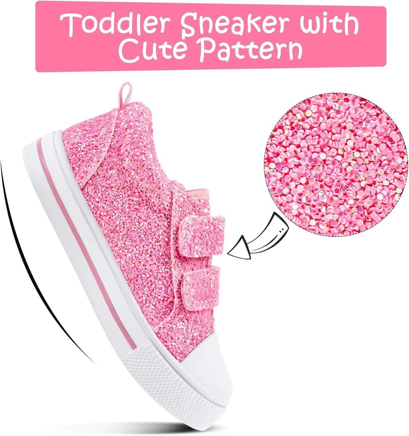imageK KomForme Sneakers for Boys and GirlsToddler Kids Soft Walking ShoesPink Glitter
