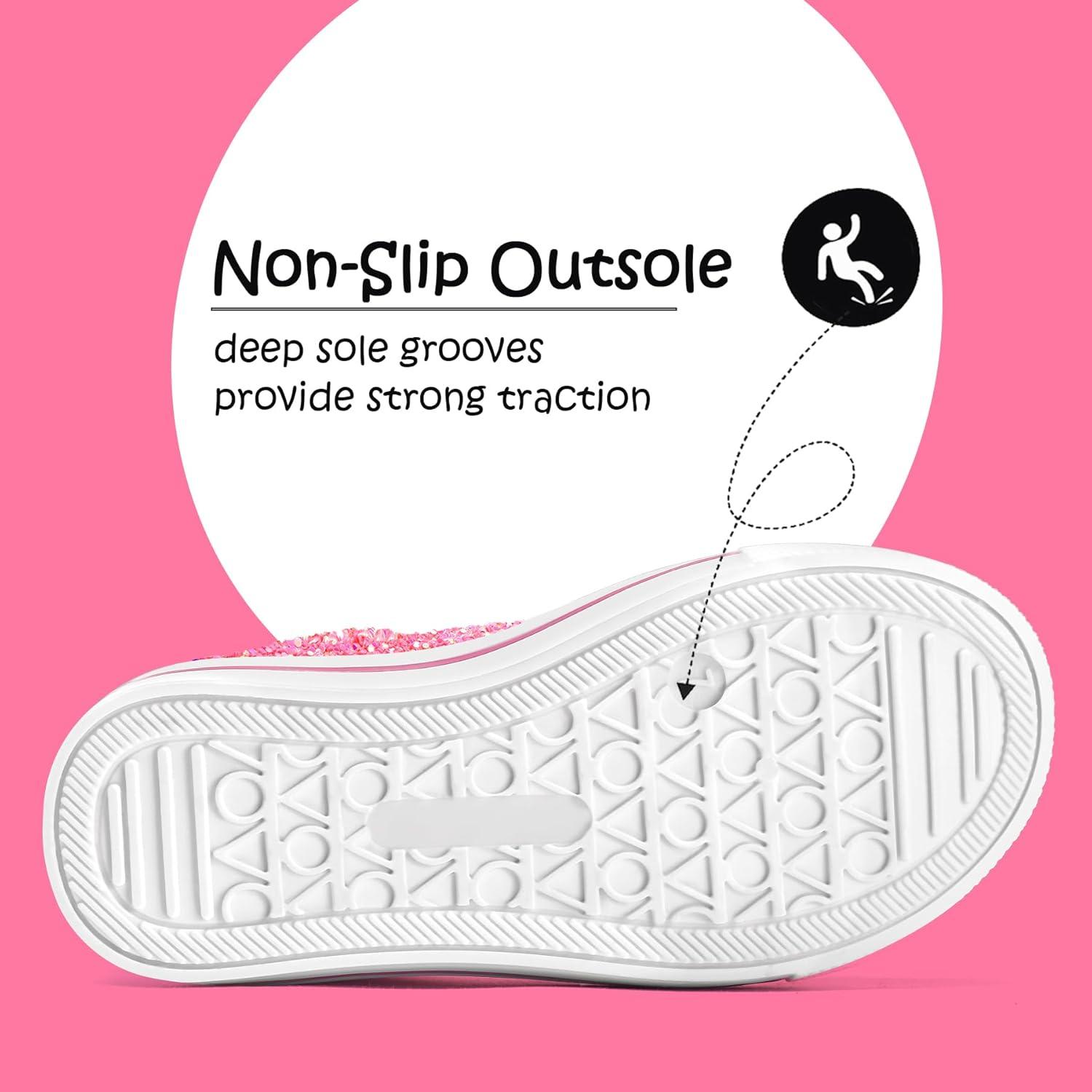 imageK KomForme Sneakers for Boys and GirlsToddler Kids Soft Walking ShoesPink Glitter