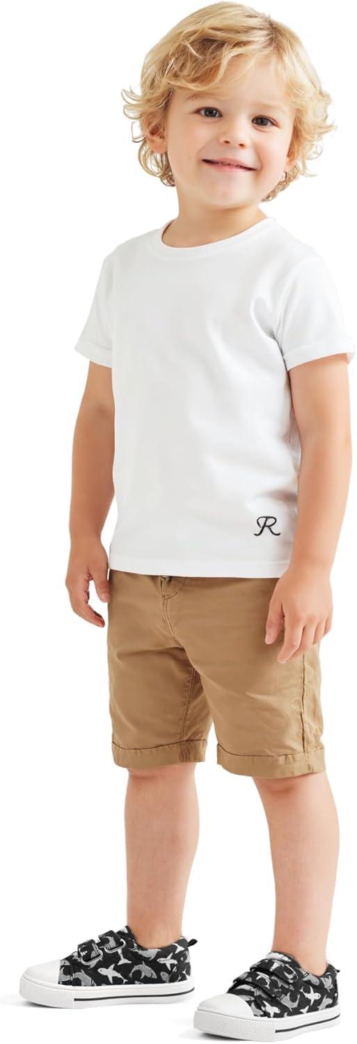 imageK KomForme Toddler Boys ampamp Girls Shoes Kids Canvas Sneakers with Cartoon Dual Hook and LoopsBlack