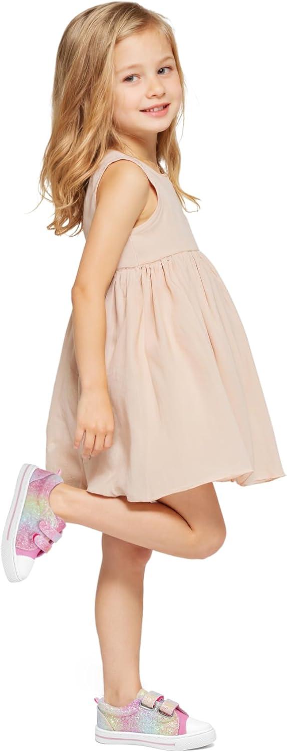 imageK KomForme Toddler Boys ampamp Girls Shoes Kids Canvas Sneakers with Cartoon Dual Hook and LoopsGlitter