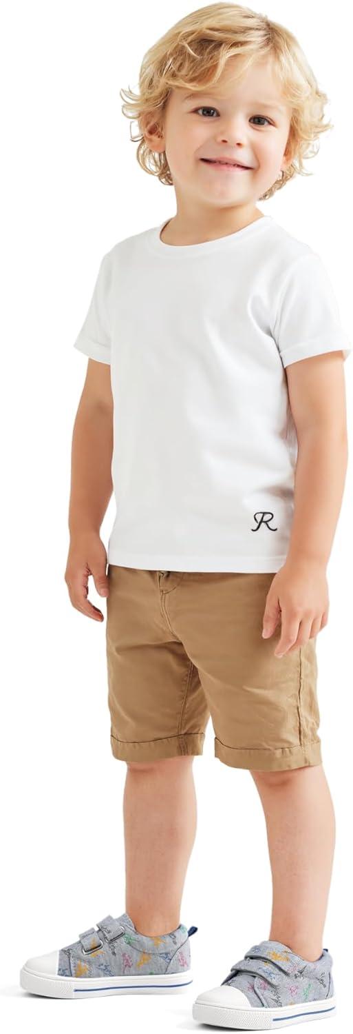 imageK KomForme Toddler Boys ampamp Girls Shoes Kids Canvas Sneakers with Cartoon Dual Hook and LoopsRaptor Dinosaur