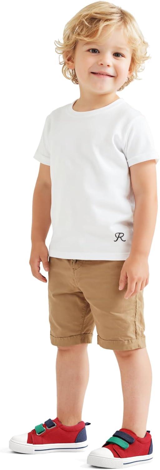 imageK KomForme Toddler Boys ampamp Girls Shoes Kids Canvas Sneakers with Cartoon Dual Hook and LoopsRed