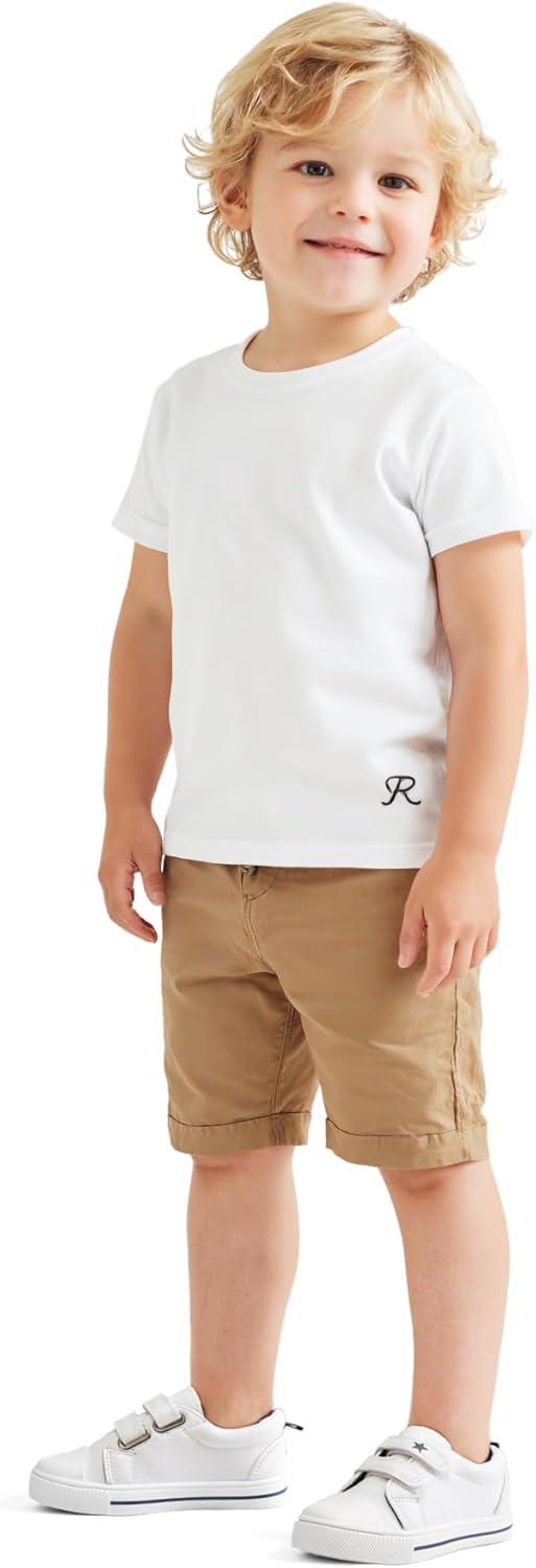 imageK KomForme Toddler Boys ampamp Girls Shoes Kids Canvas Sneakers with Cartoon Dual Hook and LoopsWhite