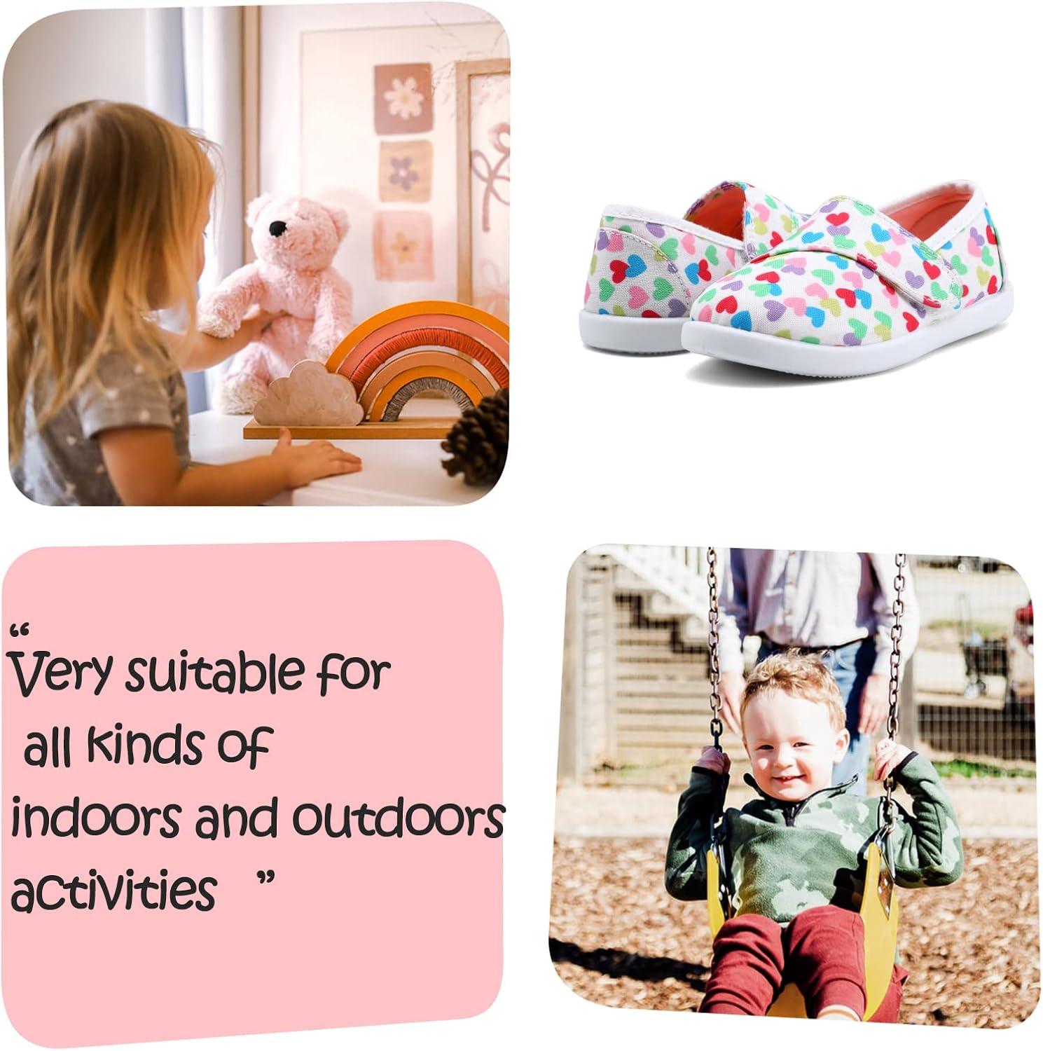 imageK KomForme Toddler Girls Sneakers Slip On Moccasins Casual Shoes for ToddlerLittle KidBig KidWhite Heart