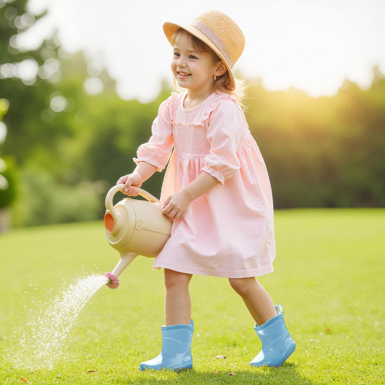 imageK KomForme Toddler Rain Boots Baby Easyon Rain Shoes for Boys and Girls Waterproof Lightweight OutdoorBlue