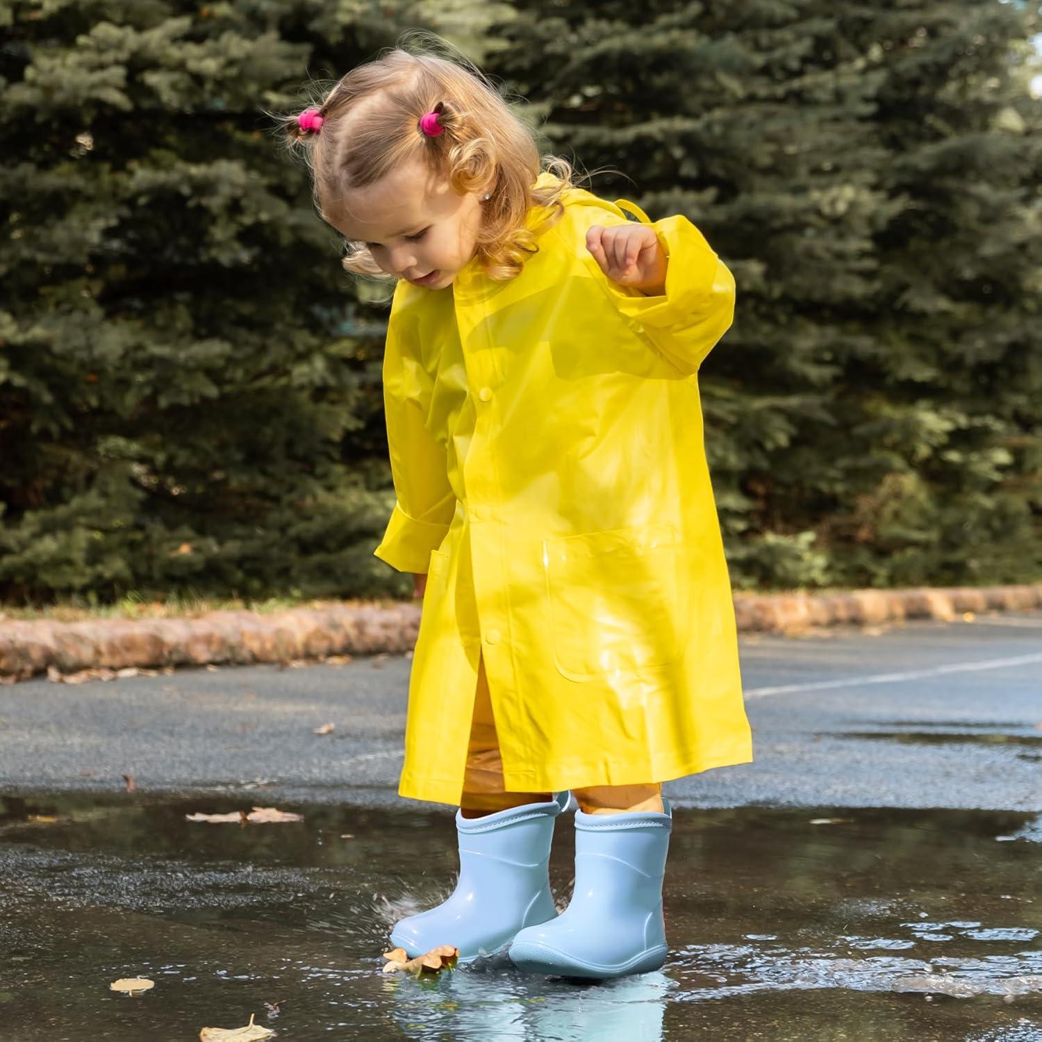 imageK KomForme Toddler Rain Boots Baby Easyon Rain Shoes for Boys and Girls Waterproof Lightweight OutdoorBlue