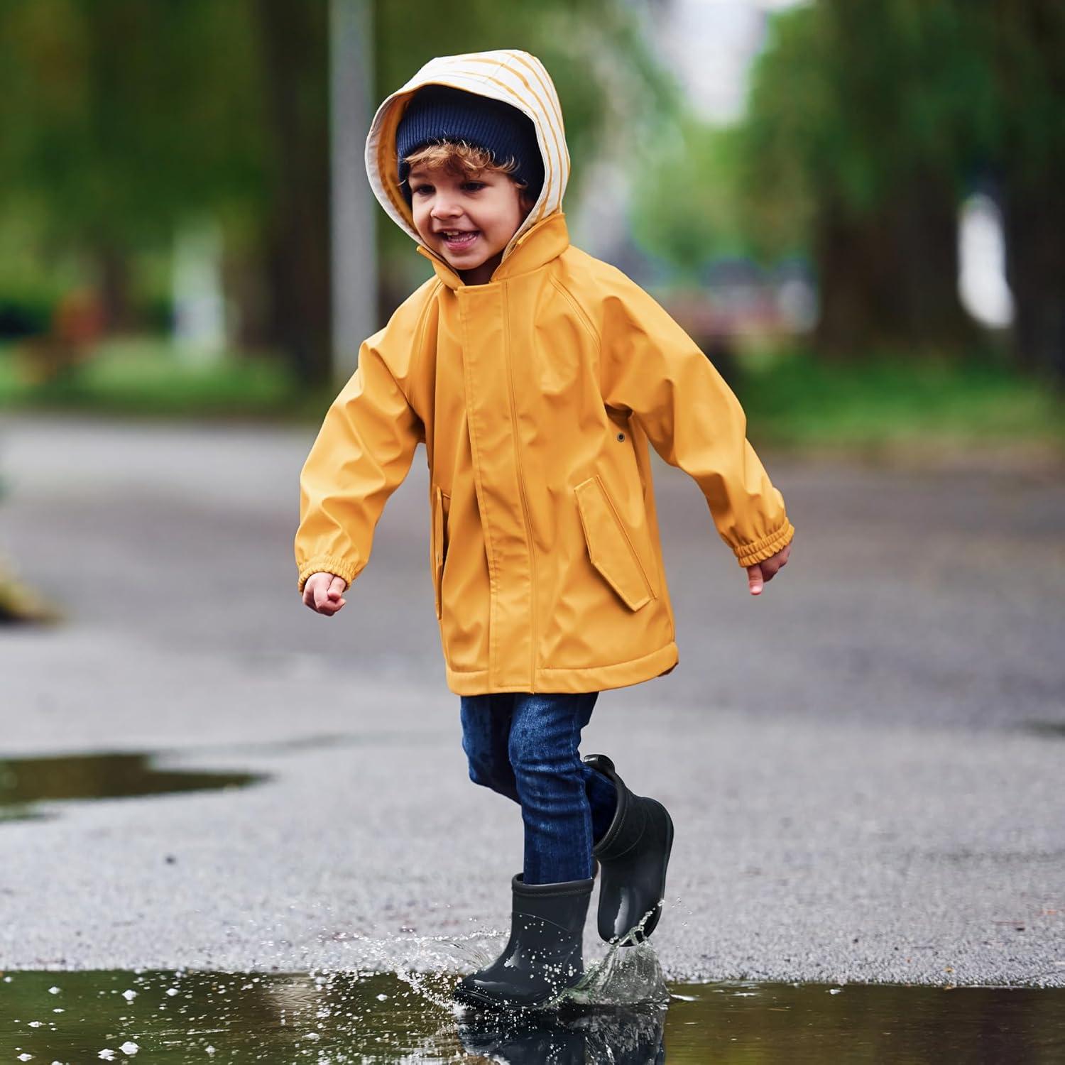 imageK KomForme Toddler Rain Boots Baby Easyon Rain Shoes for Boys and Girls Waterproof Lightweight OutdoorNavy