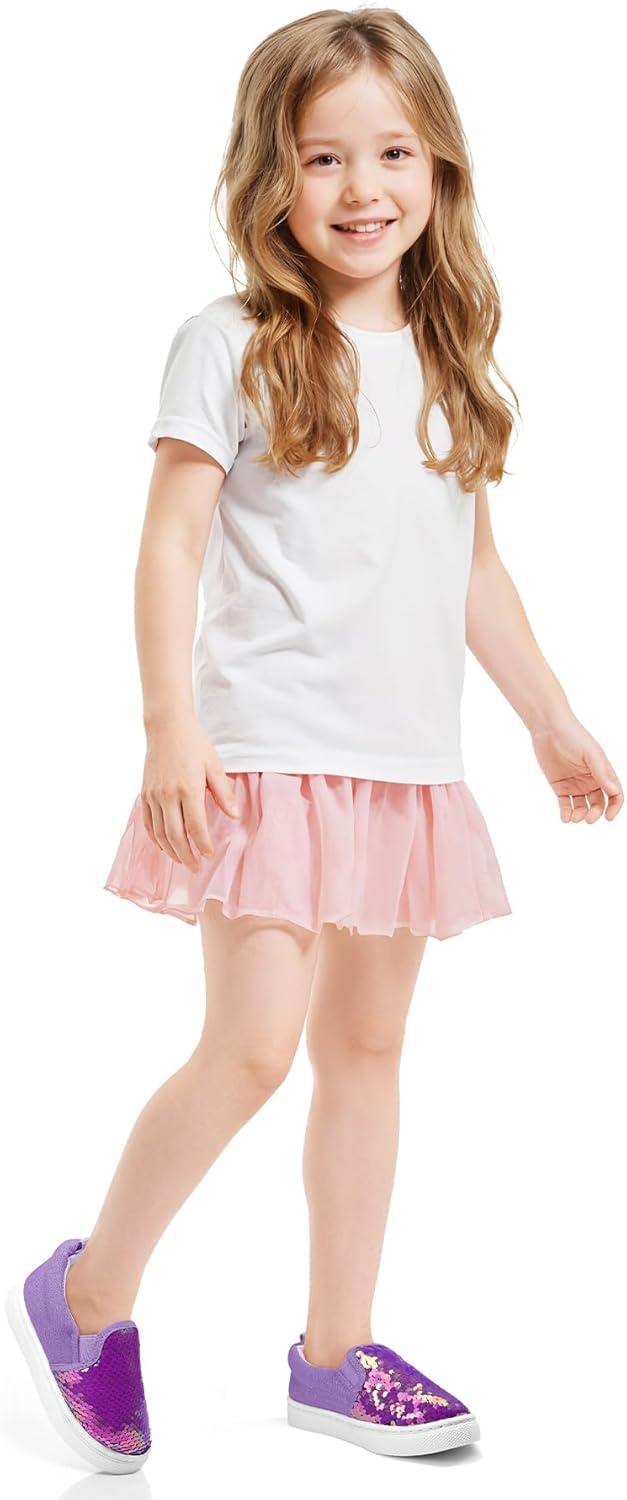 imageK KomForme Toddler Slip on Sneakers Girls Sparkle Sequins Canvas Walking ShoesGrape Purple