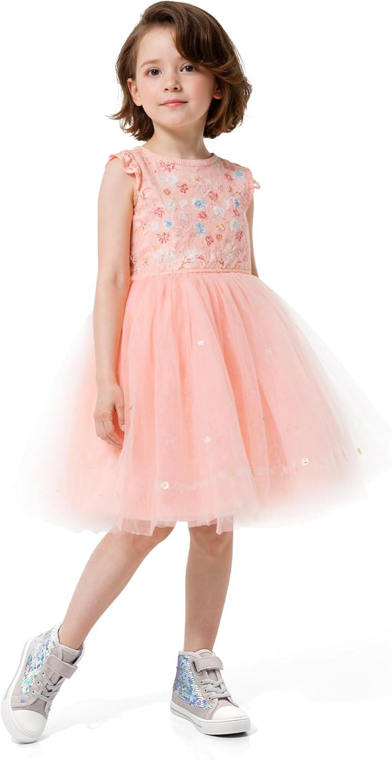 imageK KomForme Toddler Sneakers Girls Canvas High Top Walking Shoes with Hook and LoopsColorful Sequins