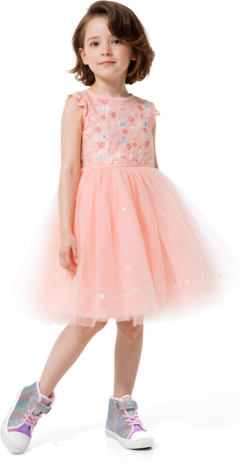 imageK KomForme Toddler Sneakers Girls Canvas High Top Walking Shoes with Hook and LoopsGradient Glitter