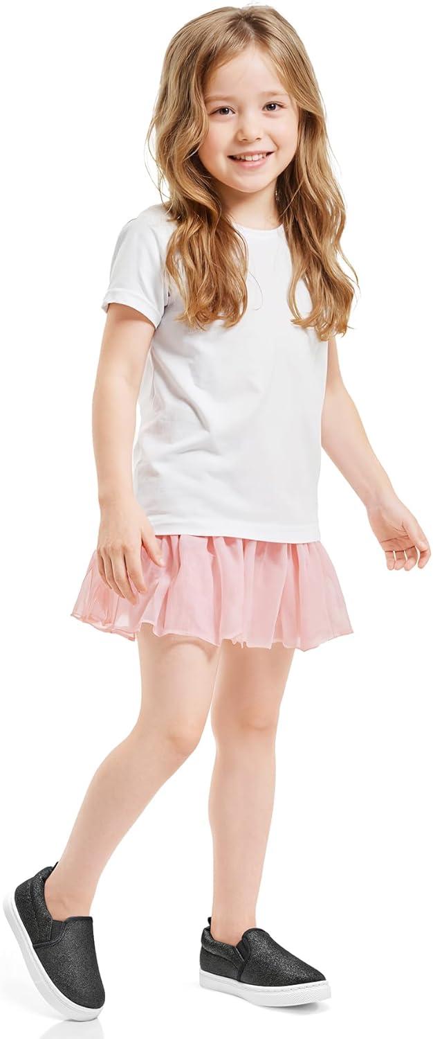 imageK KomForme Toddler Sneakers for Girls Boys Slip On Canvas Walking ShoesBlack Glitter