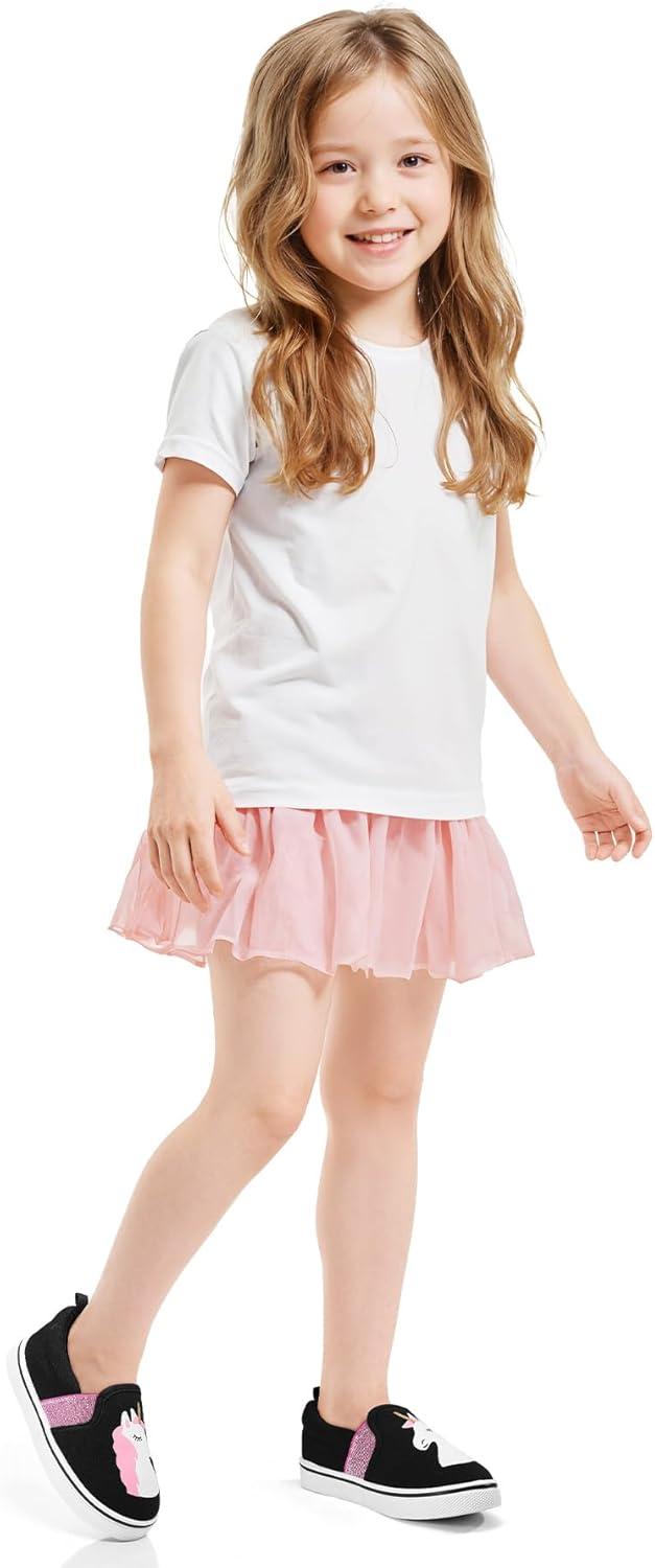 imageK KomForme Toddler Sneakers for Girls Boys Slip On Canvas Walking ShoesBlack With Pink