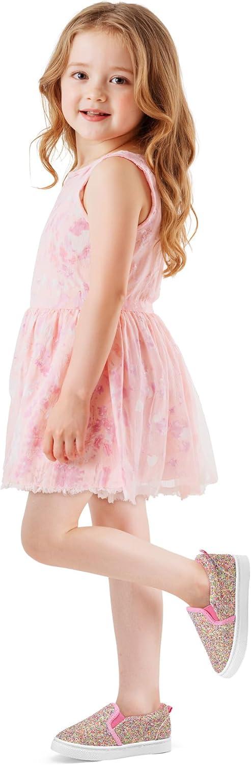 imageK KomForme Toddler Sneakers for Girls Boys Slip On Canvas Walking ShoesColorful