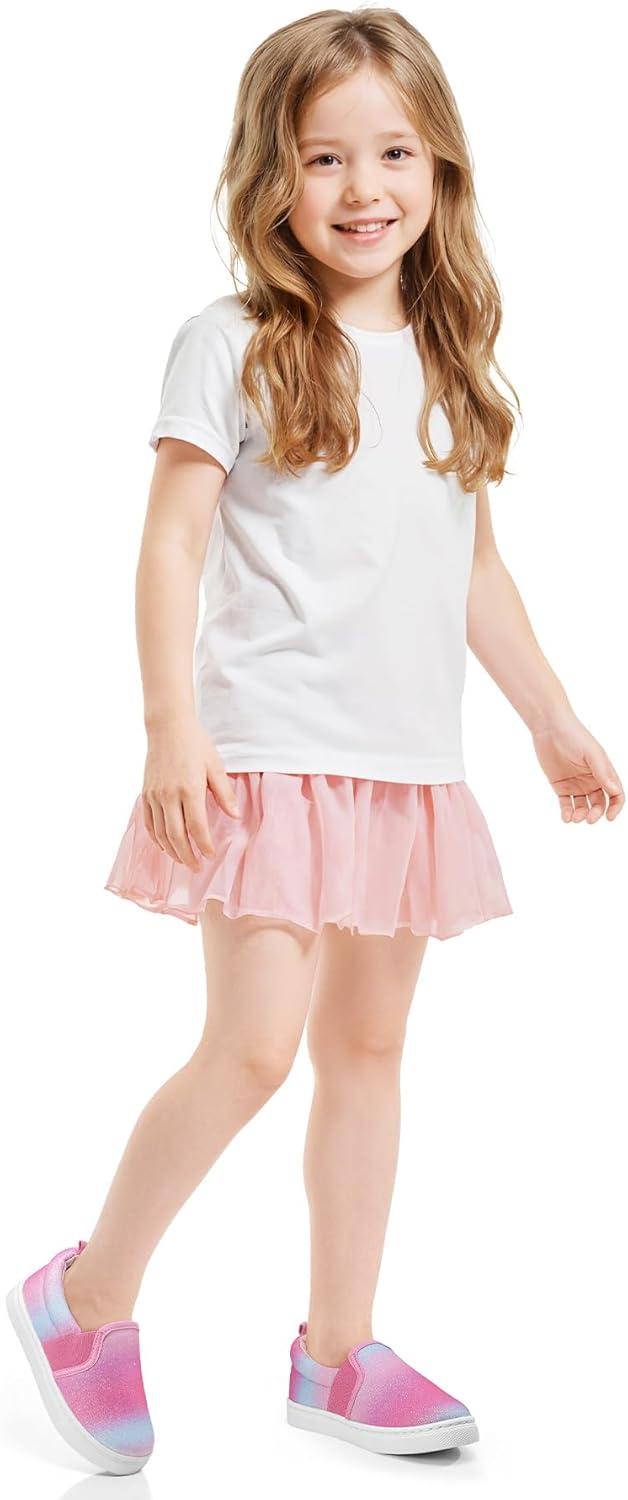 imageK KomForme Toddler Sneakers for Girls Boys Slip On Canvas Walking ShoesGradient Glitter