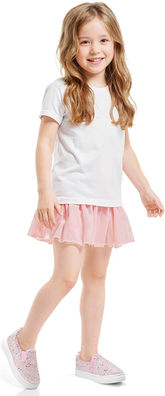 imageK KomForme Toddler Sneakers for Girls Boys Slip On Canvas Walking ShoesPink Glitter