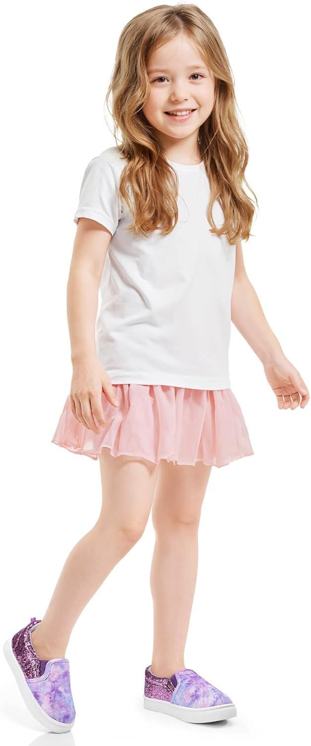 imageK KomForme Toddler Sneakers for Girls Boys Slip On Canvas Walking ShoesPurple Glitter