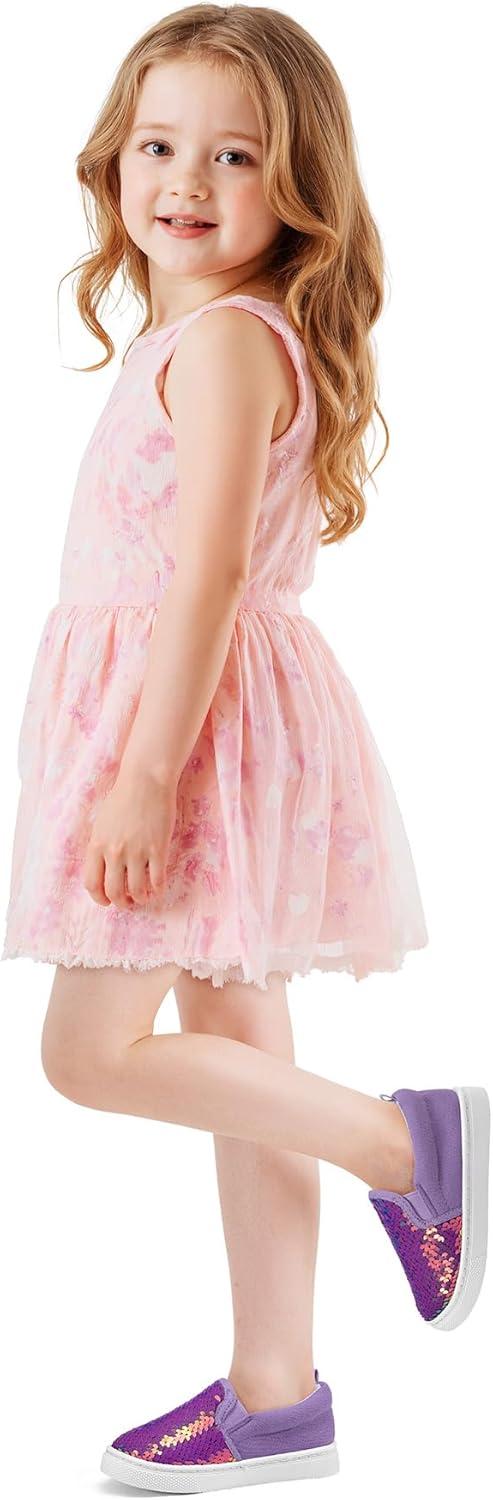 imageK KomForme Toddler Sneakers for Girls Boys Slip On Canvas Walking ShoesPurple Sequin