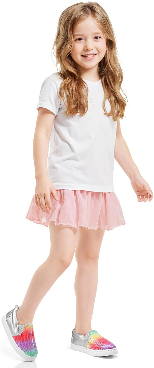 imageK KomForme Toddler Sneakers for Girls Boys Slip On Canvas Walking ShoesRainbow Sequin