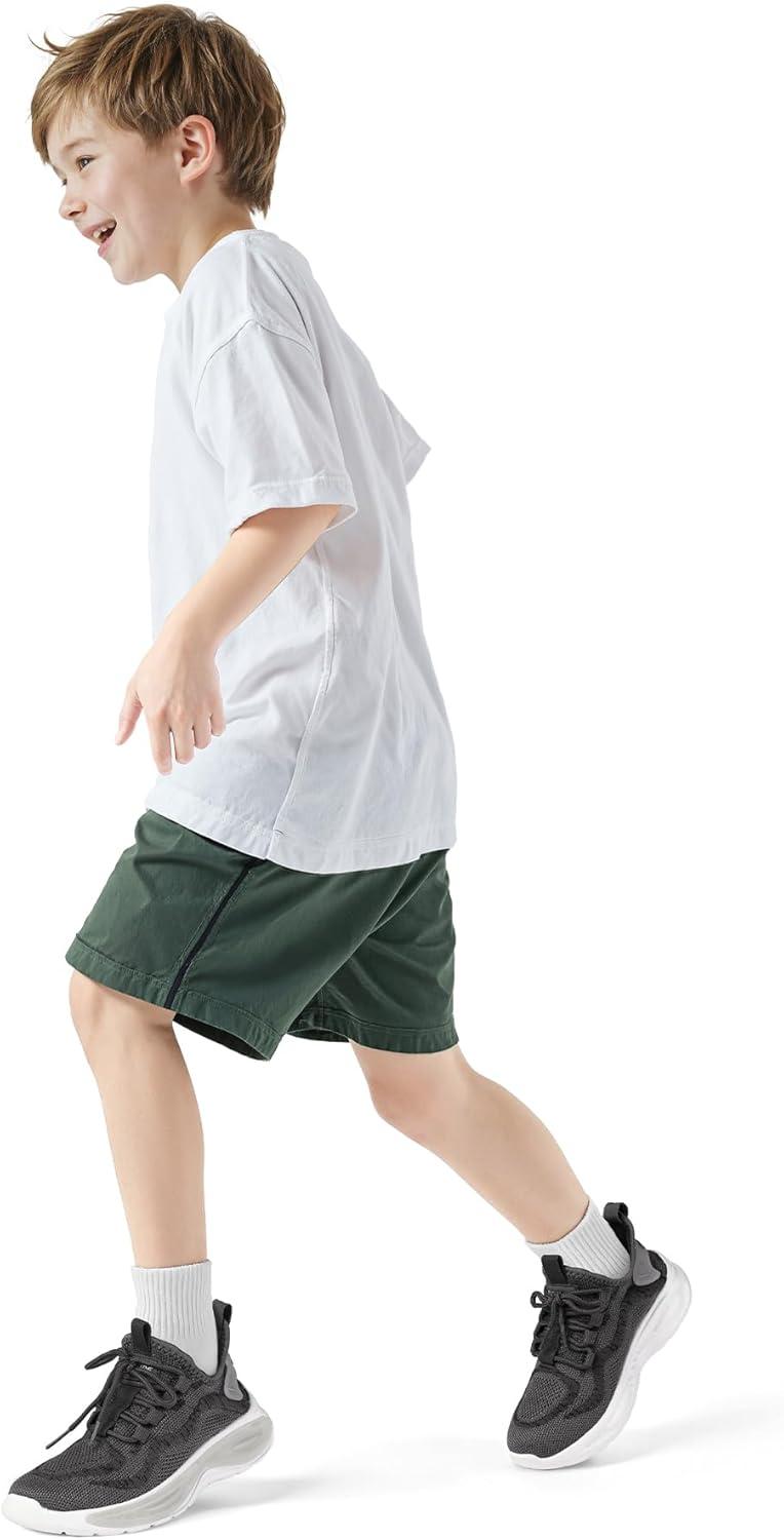 imageRUNSIDE Boys Girls Sneakers Lace up Kids Tennis Shoes for WalkingRunning Lightweight Breathable Gym Shoes Outdoor Little KidBig KidDark Grey