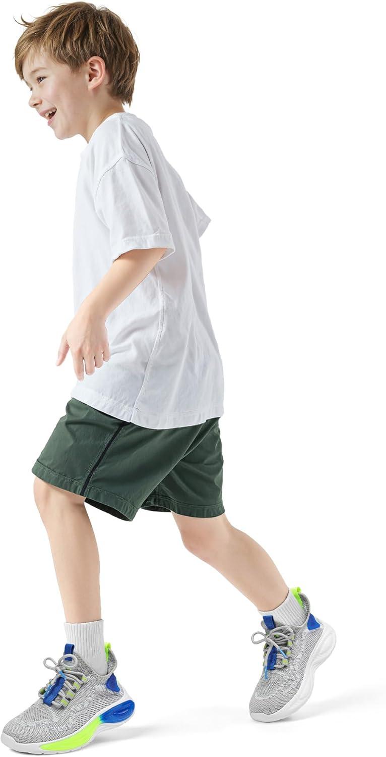 imageRUNSIDE Boys Girls Sneakers Lace up Kids Tennis Shoes for WalkingRunning Lightweight Breathable Gym Shoes Outdoor Little KidBig KidGrey