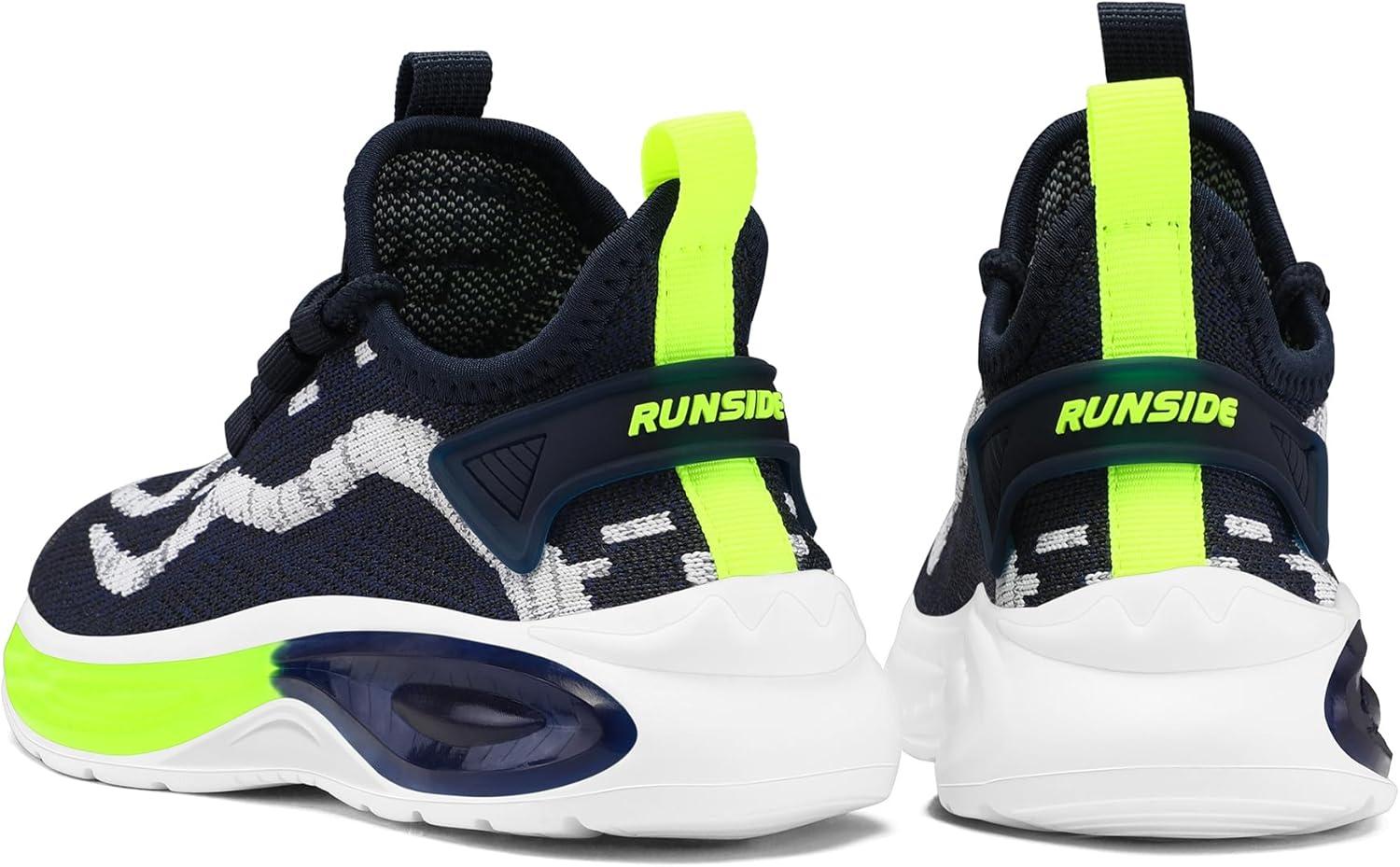 imageRUNSIDE Boys Girls Sneakers Lace up Kids Tennis Shoes for WalkingRunning Lightweight Breathable Gym Shoes Outdoor Little KidBig KidNavy