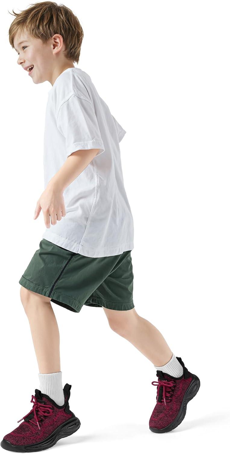 imageRUNSIDE Boys Girls Sneakers Lace up Kids Tennis Shoes for WalkingRunning Lightweight Breathable Gym Shoes Outdoor Little KidBig KidRed