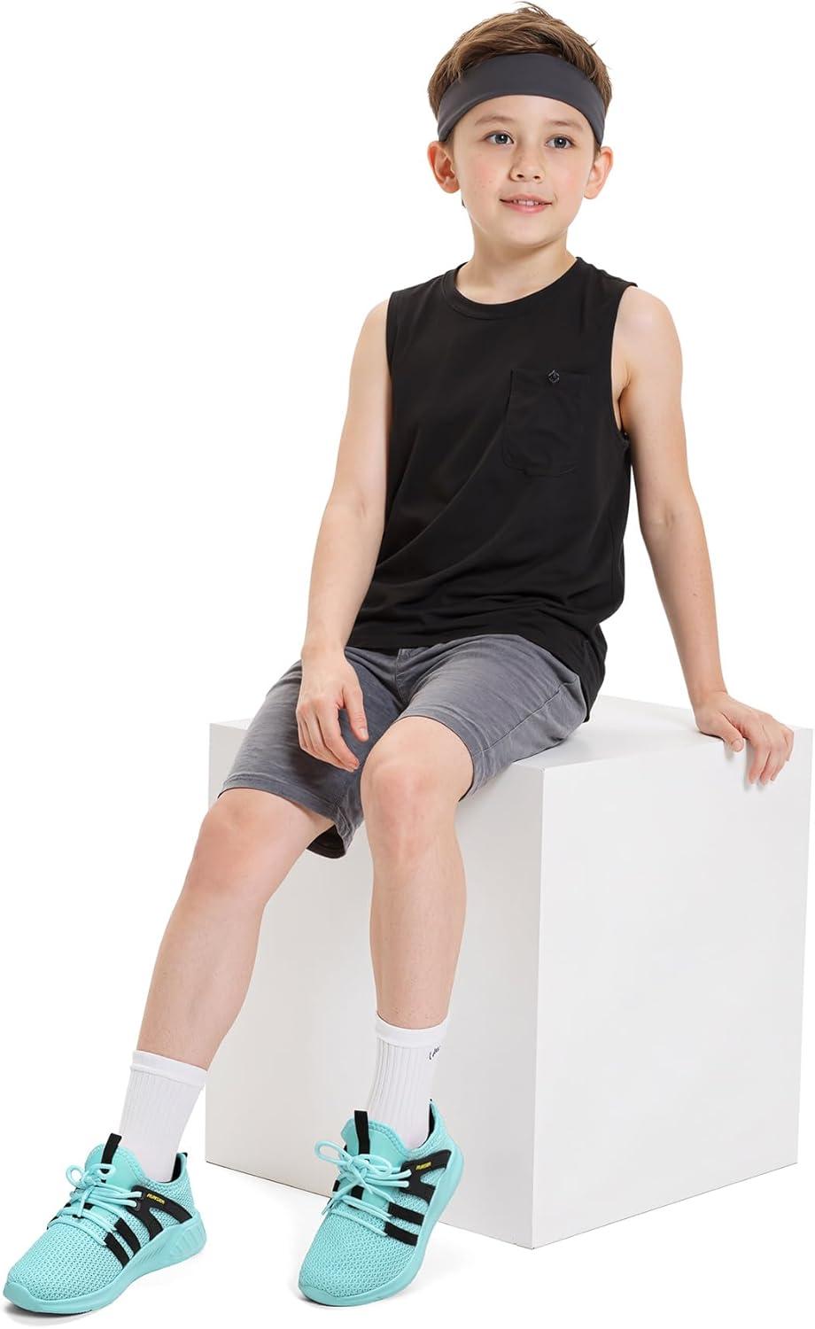 imageRUNSIDE Boys Girls Tennis Shoes Kids Lightweight Breathable Sneakers Laceup Running Athletic Shoes for ToddlerLittle KidBig KidAqua