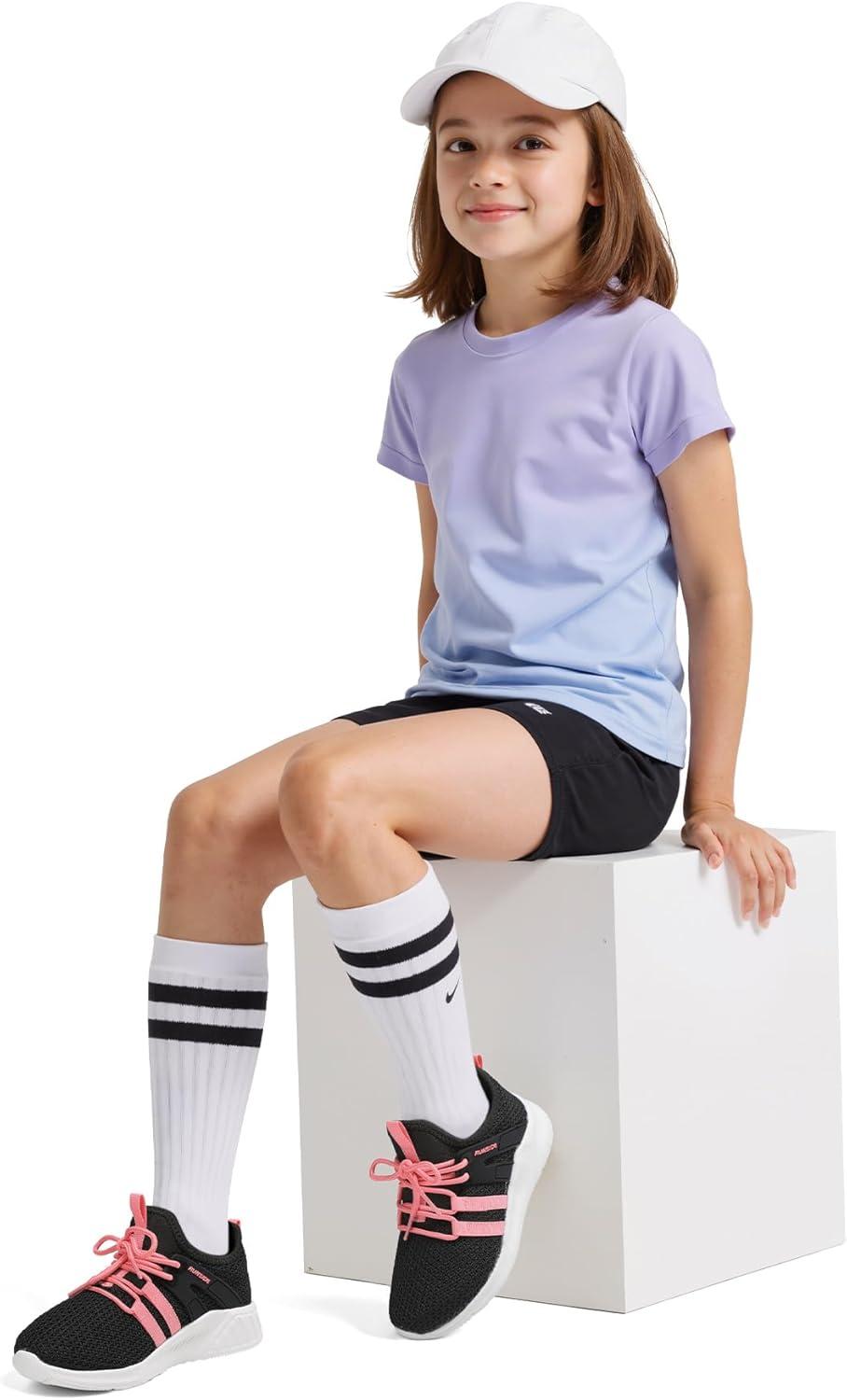 imageRUNSIDE Boys Girls Tennis Shoes Kids Lightweight Breathable Sneakers Laceup Running Athletic Shoes for ToddlerLittle KidBig KidBlack Pink