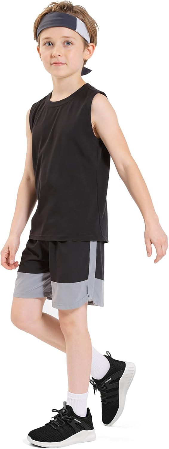 imageRUNSIDE Boys Girls Tennis Shoes Kids Lightweight Breathable Sneakers Laceup Running Athletic Shoes for ToddlerLittle KidBig KidBlack White