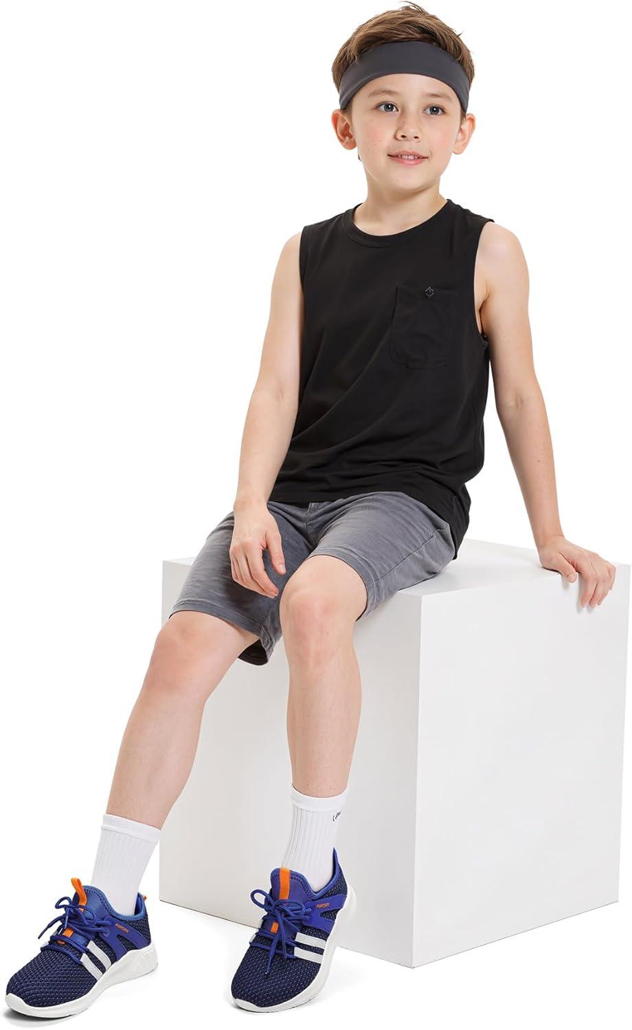 imageRUNSIDE Boys Girls Tennis Shoes Kids Lightweight Breathable Sneakers Laceup Running Athletic Shoes for ToddlerLittle KidBig KidBlue