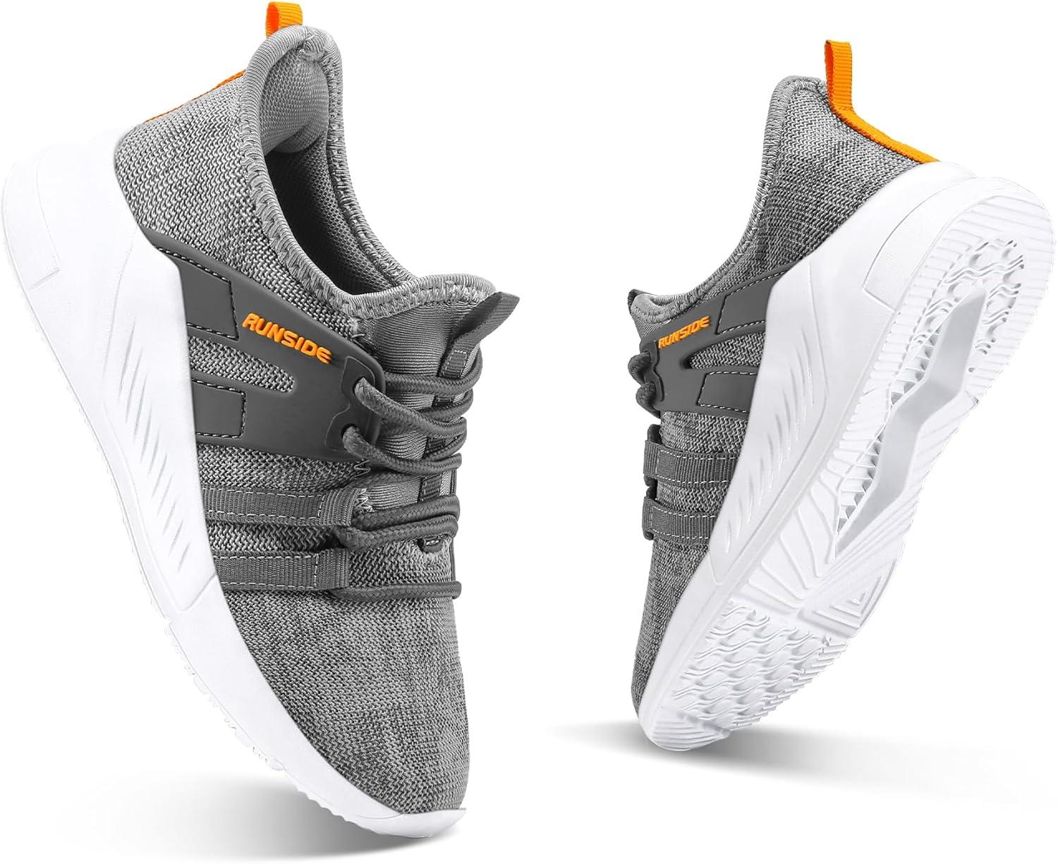 imageRUNSIDE Boys Girls Tennis Shoes Kids Lightweight Breathable Sneakers Laceup Running Athletic Shoes for ToddlerLittle KidBig KidCamouflage Gray