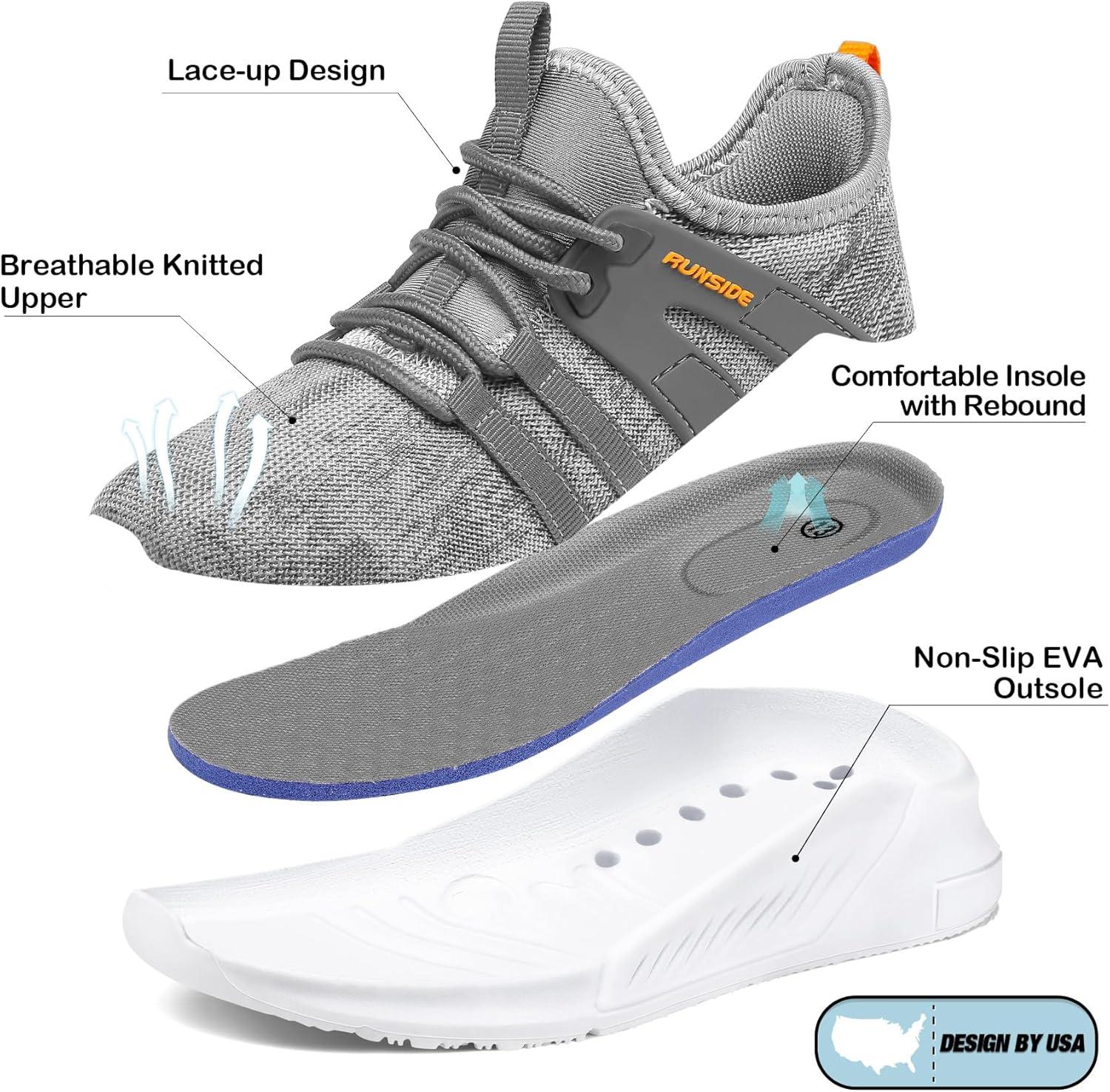 imageRUNSIDE Boys Girls Tennis Shoes Kids Lightweight Breathable Sneakers Laceup Running Athletic Shoes for ToddlerLittle KidBig KidCamouflage Gray