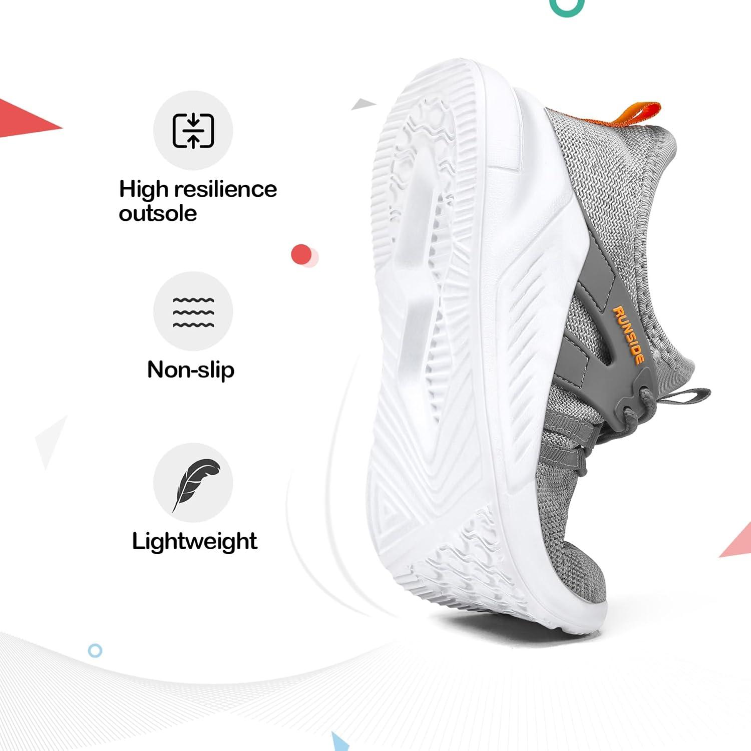 imageRUNSIDE Boys Girls Tennis Shoes Kids Lightweight Breathable Sneakers Laceup Running Athletic Shoes for ToddlerLittle KidBig KidCamouflage Gray