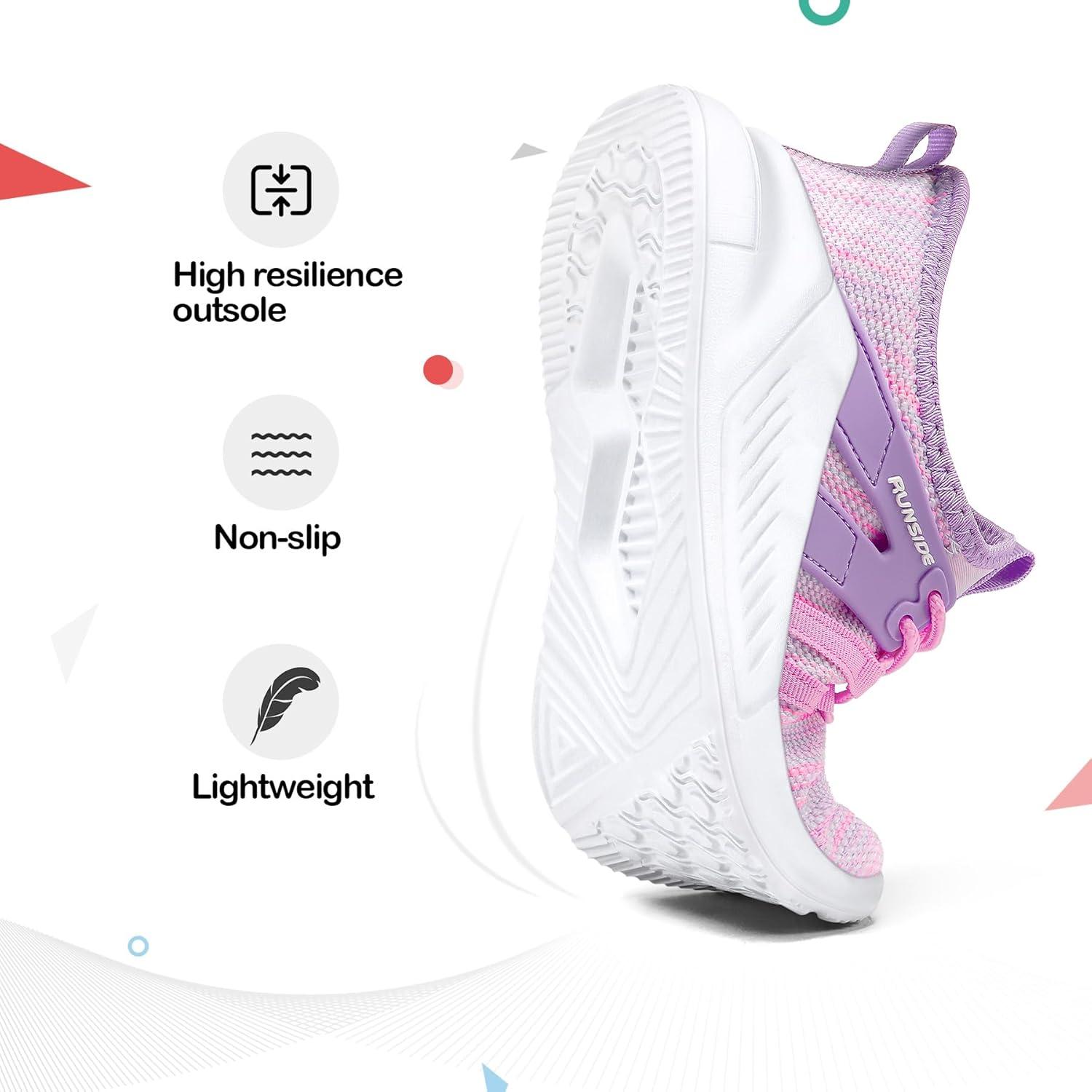 imageRUNSIDE Boys Girls Tennis Shoes Kids Lightweight Breathable Sneakers Laceup Running Athletic Shoes for ToddlerLittle KidBig KidColorful