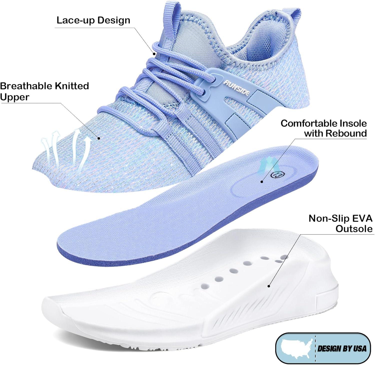 imageRUNSIDE Boys Girls Tennis Shoes Kids Lightweight Breathable Sneakers Laceup Running Athletic Shoes for ToddlerLittle KidBig KidDreamlike