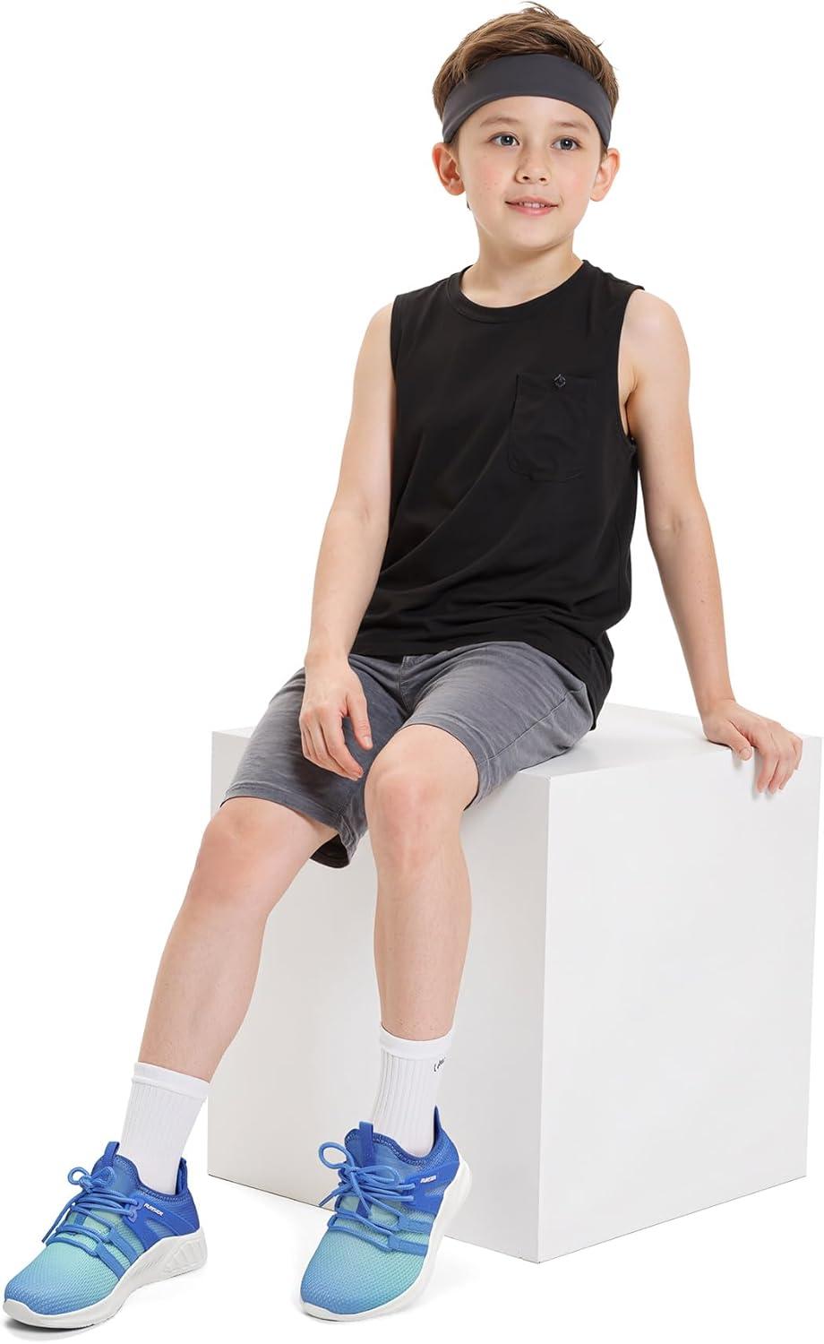 imageRUNSIDE Boys Girls Tennis Shoes Kids Lightweight Breathable Sneakers Laceup Running Athletic Shoes for ToddlerLittle KidBig KidGradient Blue