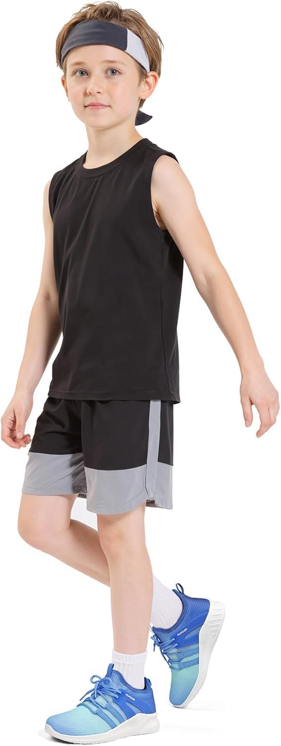 imageRUNSIDE Boys Girls Tennis Shoes Kids Lightweight Breathable Sneakers Laceup Running Athletic Shoes for ToddlerLittle KidBig KidGradient Blue