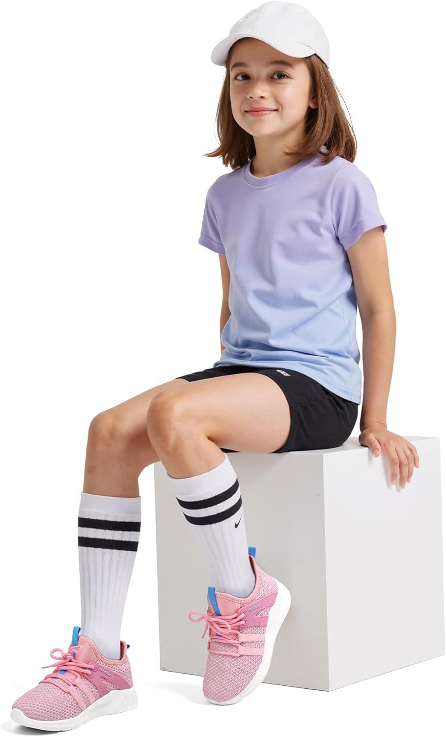 imageRUNSIDE Boys Girls Tennis Shoes Kids Lightweight Breathable Sneakers Laceup Running Athletic Shoes for ToddlerLittle KidBig KidRose